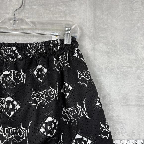 Section 8 Official Mesh Shorts Black White All Over Graphic Logo Print Size S - Picture 5 of 10